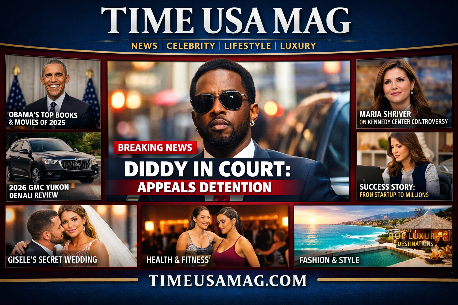 Time USA Mag digital magazine interface showing news and lifestyle content