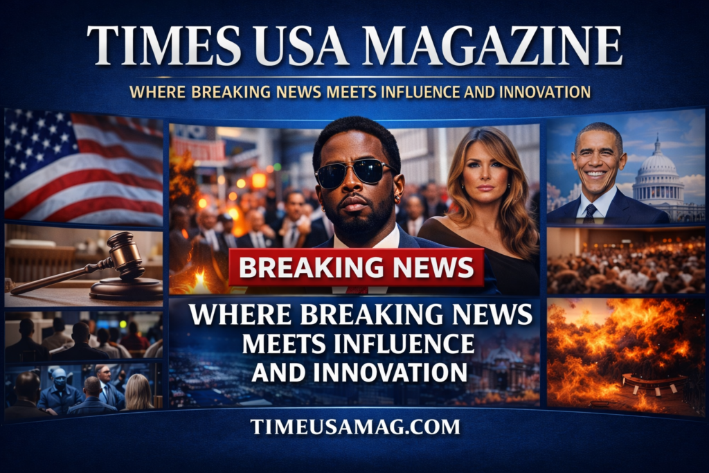 Times USA Magazine digital platform showcasing news and lifestyle content