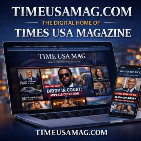 Timeusamag.com homepage displaying breaking news and featured stories